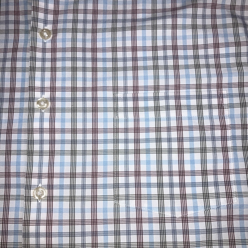 Peter Millar Summer Comfort Shirt L Blue Red Tattersall Check Plaid Button Down - Picture 4 of 16